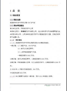 CNG加氣站可行性研究報告WORD版